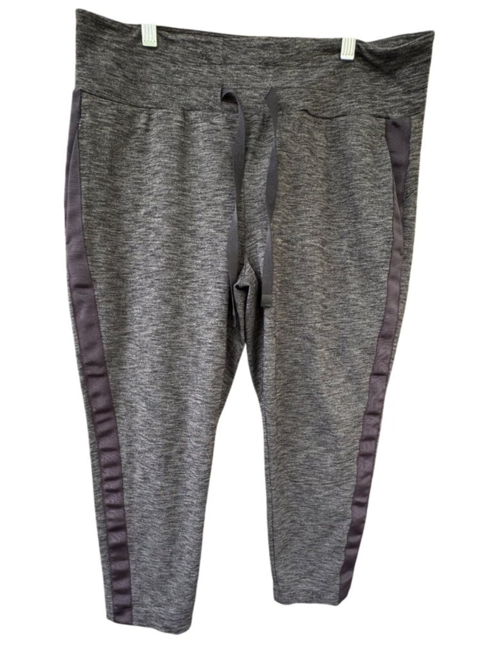 Athleta Metro Downtown Jogger Pants Womens Large Gray Side Stripe Ankle Pull On